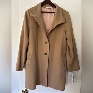 FLEURETTE Women’s 100% Wool Coat in Camel Brown Size 16R NWT! Retail Price $1198
